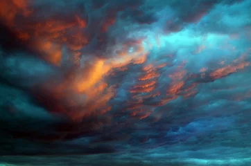 Crédence de cuisine en verre imprimé Ciel Dramatic sky with stormy clouds