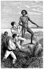 Australian Aboriginal & white Sailors - 19th century