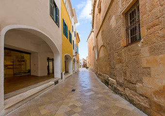 Fototapeta na wymiar Ciutadella Menorca Ses Voltes arches Ciudadela