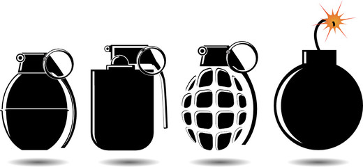 various types of shells and bombs