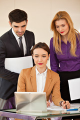 business woman with her team