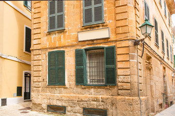 Ciutadella Menorca historic downtown in Ciudadela - obrazy, fototapety, plakaty