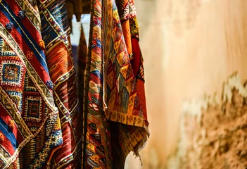 Zelfklevend Fotobehang moroccan carpet store in Essaouira, Morocco © GoodPics