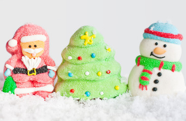 Christmas composition on the snow