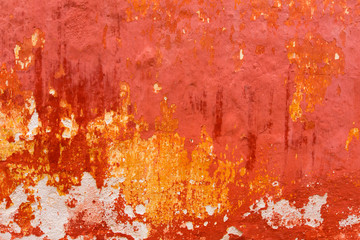 Fototapeta premium Menorca Ciutadella red grunge facade texture