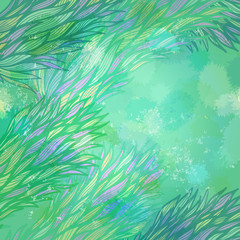 Grunge green background with underwater plants. Eps10 - 58227749