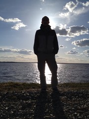 Fototapeta premium man silhouette outdoor