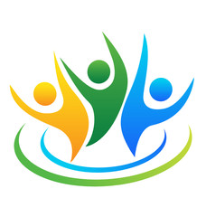 Logo of optimistic people icon vector