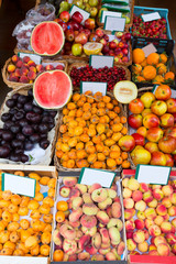 Mediterranean summer fruits in Balearic Islands market