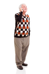 elderly man making a phone call