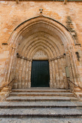 Fototapeta na wymiar Ciutadella Menorca Cathedral side door detail at Balearics