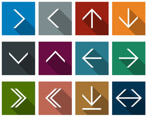 Flat arrow icons.