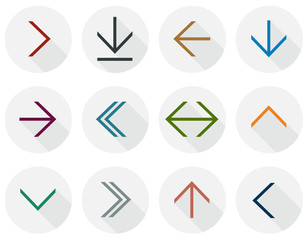 Flat arrow icons.