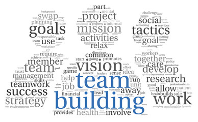Teamwork concept in word tag cloud