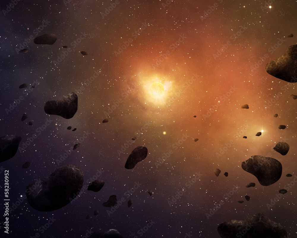 Wall mural asteroid background
