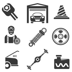 Obraz premium automotive icons, car parts and garage icons