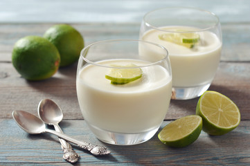 Panna cotta with fresh lime