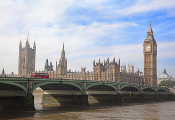 Fototapeta premium Houses of Parliament,and Westminster Bridge, London
