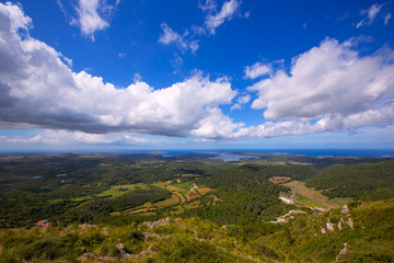 Naklejka premium Menorca North aerial view from Pico del Toro