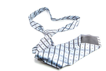 Gray necktie on a white background
