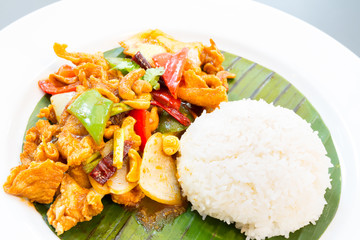 Stir fried chicken cashew