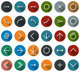 Flat arrow icons.