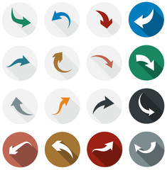 Flat arrow icons.