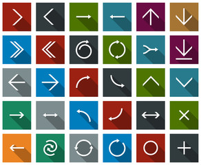 Flat arrow icons.