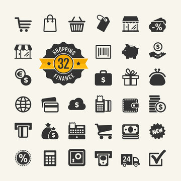 Web icon set - shopping, money, finance