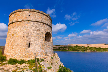Fototapeta na wymiar Menorca La Mola strażnicy wieży Cala Teulera w Mahon