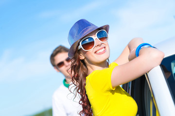 young attractive woman in sunglasses