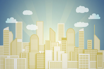Fototapeta premium city and sky, painted background
