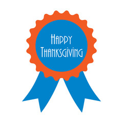 Vector thanksgiving badge with ribbons