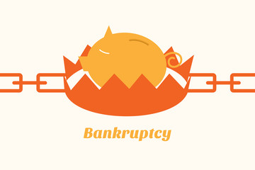 bankruptcy situation piggy bank on trap