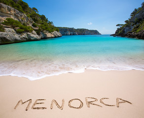 Cala Macarelleta in Menorca at Balearic Islands