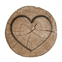 heart symbol on the wooden panel