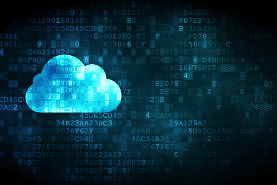 Cloud networking concept: Cloud on digital background