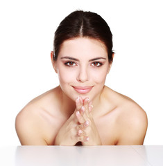 Fototapeta premium Beauty shot of a young model touching her face 