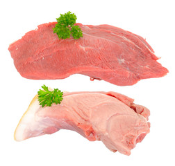 Piece of beef and pork