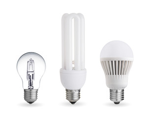 Halogen bulb,fluorescent bulb and LED bulb