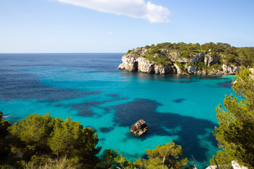 Fototapeta na wymiar Cala Macarella Menorca turquoise Balearic Mediterranean