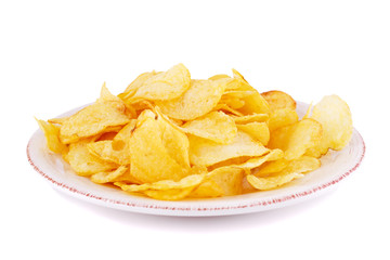 Potato chips on plate