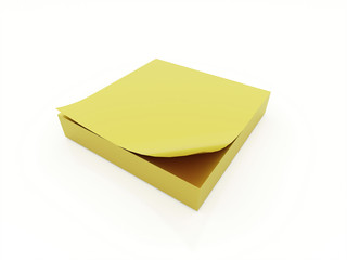 Yellow paper block isolated on white