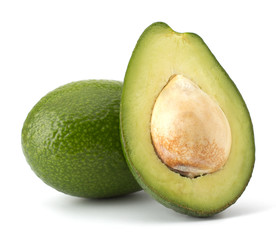 Fresh avocado fruit isolated on white background