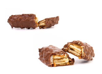 Broken chocolate bars.