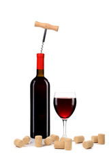 Composition of wine bottle and glass.