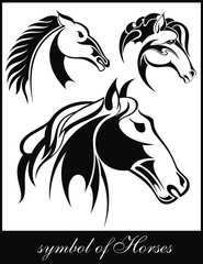 Horse tattoo .Symbol of New Year