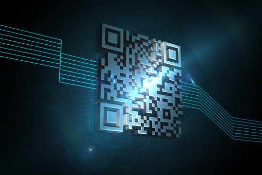 Shiny barcode on black background