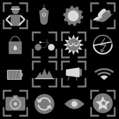Fototapeta premium Photography icons on black background