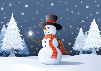 Cheerful snowman